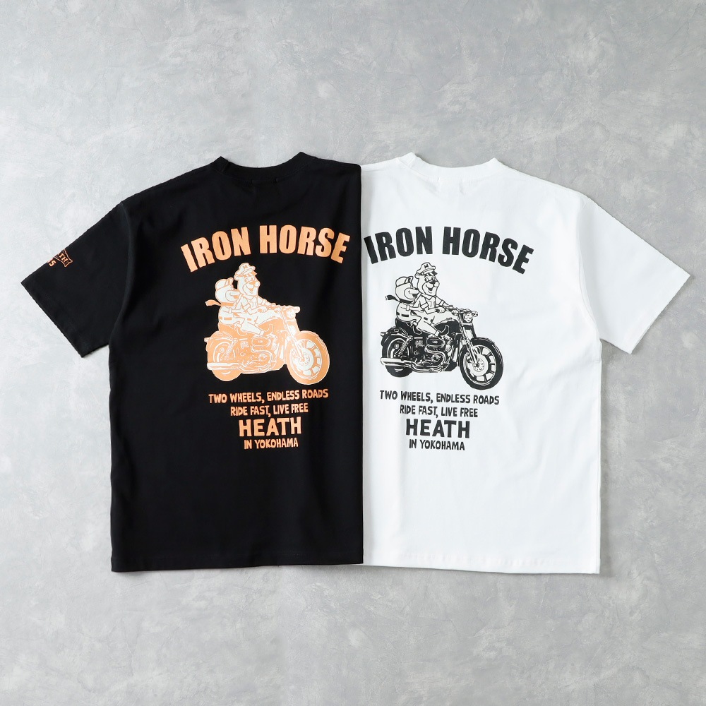 <10%OFF！ファミリーSALE！>◆【HEATH】IRON HORSE TEE <br> 8.1oz オリジナルUSコットンTEE