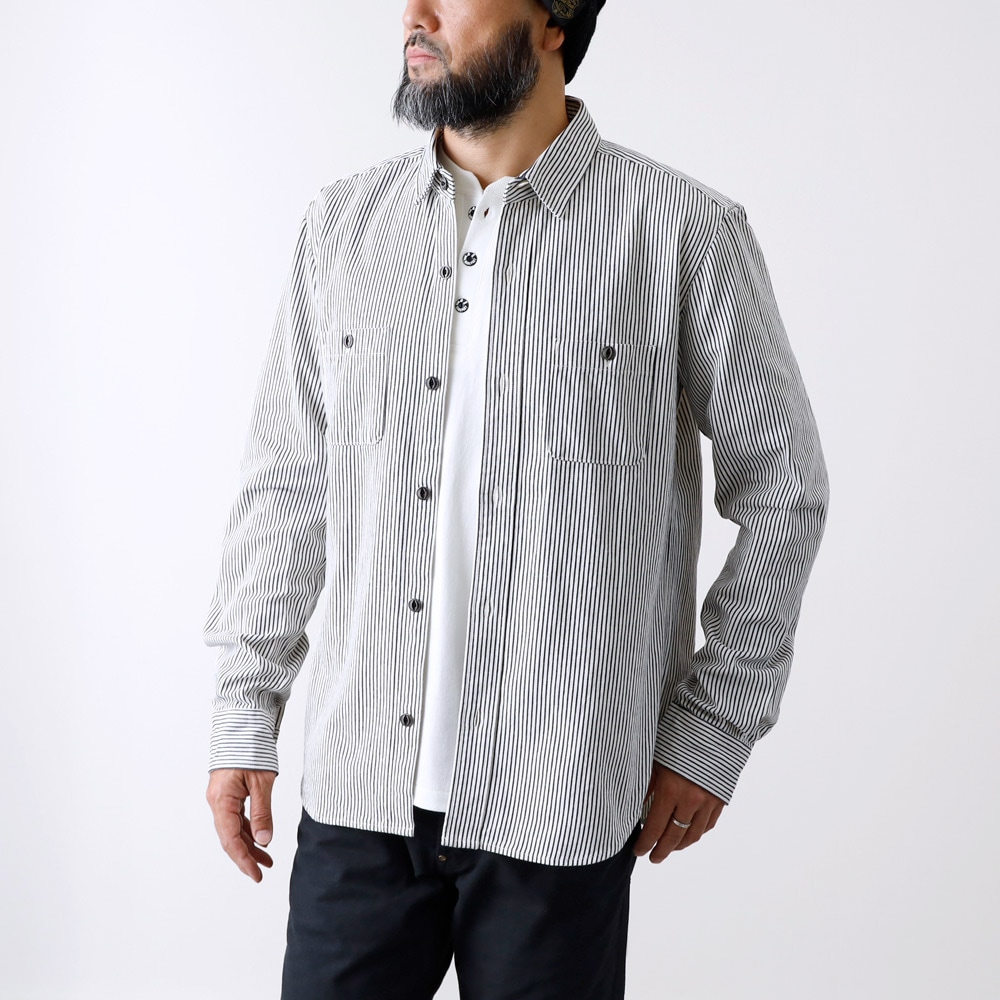 BLUEPORT】HICKORY WORK SHIRT ヒッコリーワークシャツ｜アメカジ