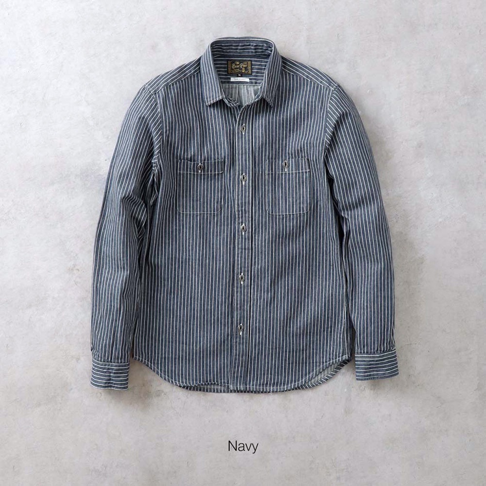 BLUEPORT】HICKORY WORK SHIRT ヒッコリーワークシャツ｜アメカジ