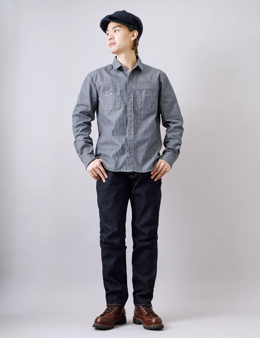 BLUEPORT（ブルーポート）ヒッコリーワークシャツ