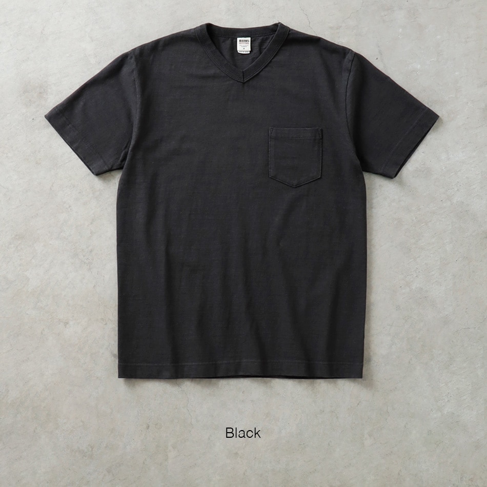 BARNS OUTFITTERS】TSURIAMI V-NECK TEE｜アメカジファッション