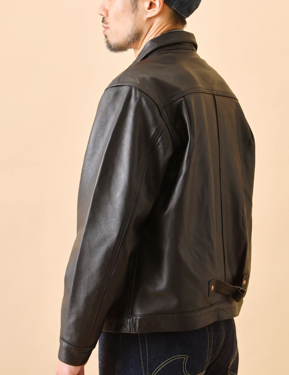 HOUSTON｜Cow Leather Trucker Jacket 