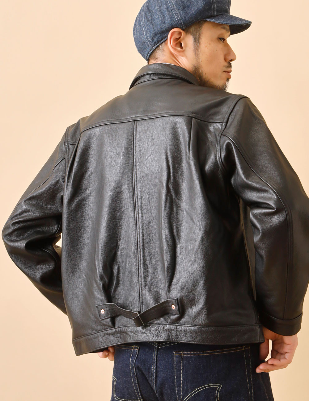 HOUSTON｜Cow Leather Trucker Jacket 