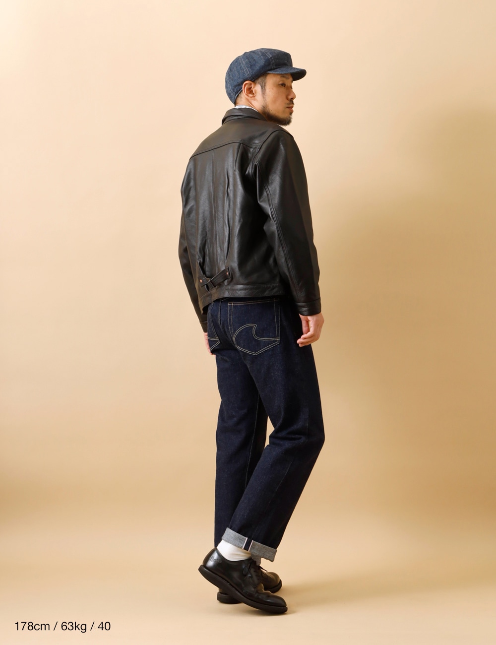 HOUSTON｜Cow Leather Trucker Jacket 