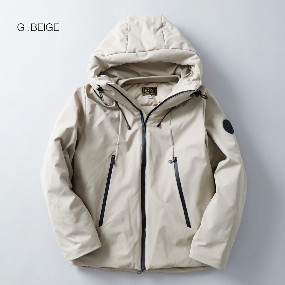 BLUEPORT(ブルーポート) ストレッチ フーデッドダウンジャケット