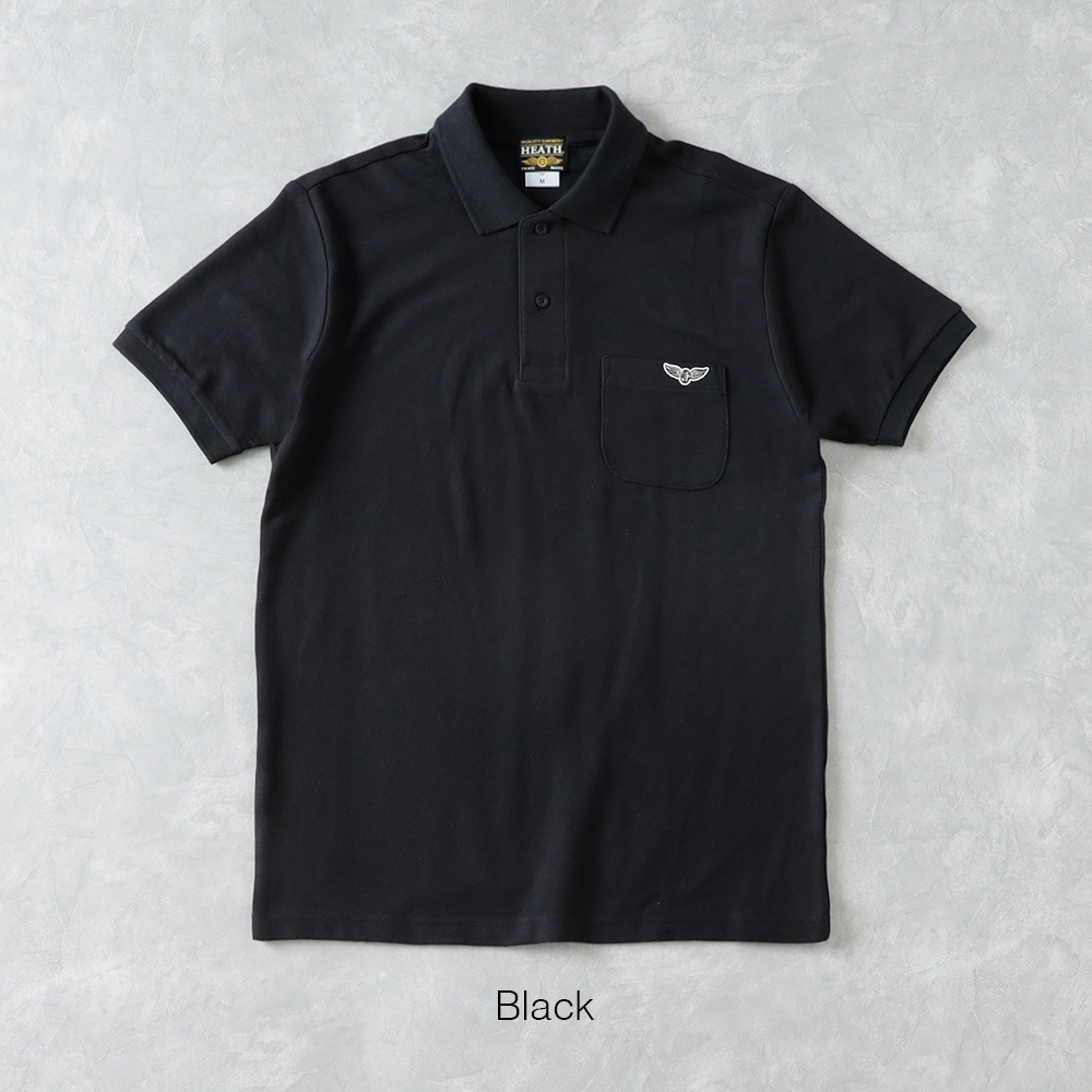 【半額！ファミリーセール！】【HEATH】POLO SHIRT刺繍ポロシャツ”FLYING WHEEL”