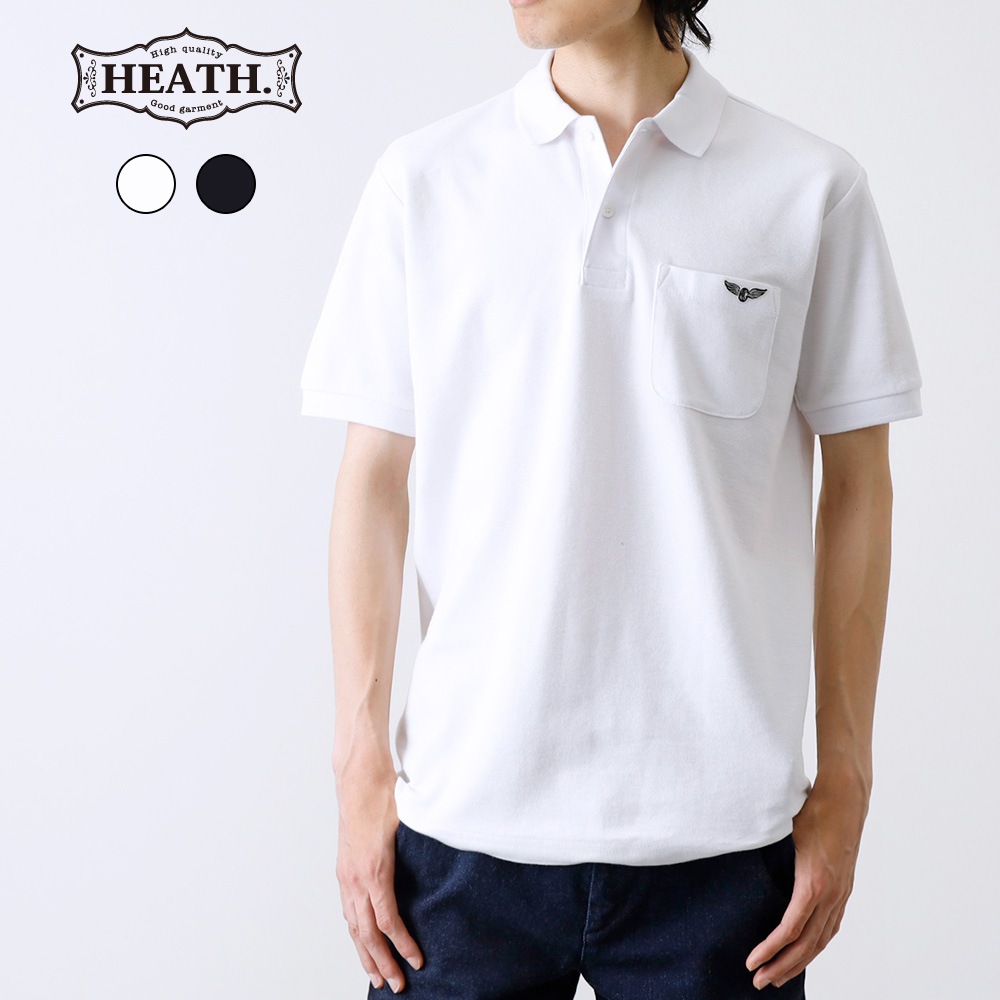 【半額！ファミリーセール！】【HEATH】POLO SHIRT刺繍ポロシャツ”FLYING WHEEL”