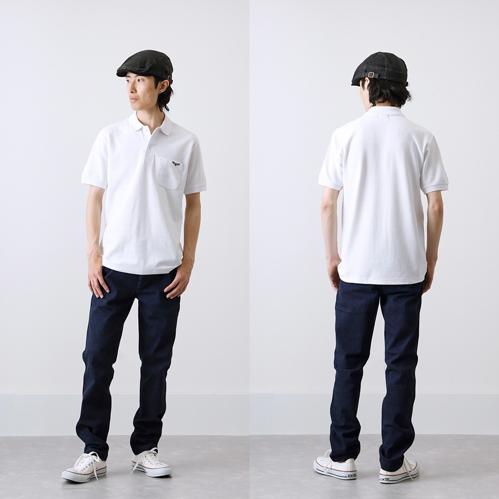 【半額！ファミリーセール！】【HEATH】POLO SHIRT刺繍ポロシャツ”FLYING WHEEL”