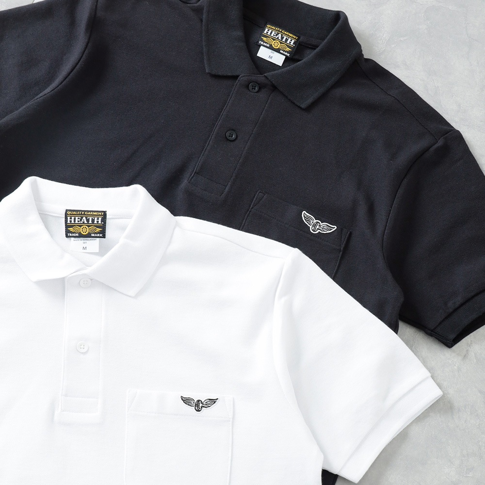 【半額！ファミリーセール！】【HEATH】POLO SHIRT刺繍ポロシャツ”FLYING WHEEL”