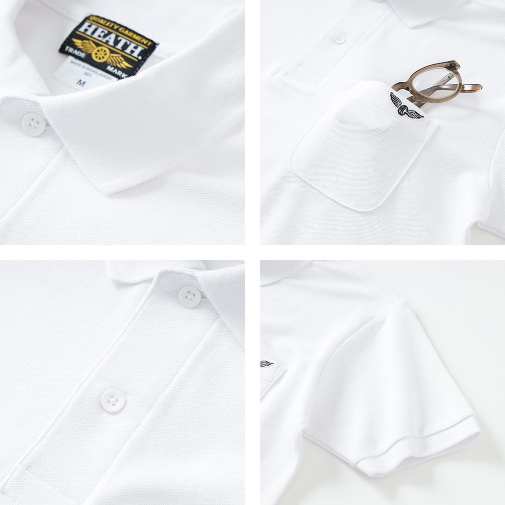 【半額！ファミリーセール！】【HEATH】POLO SHIRT刺繍ポロシャツ”FLYING WHEEL”
