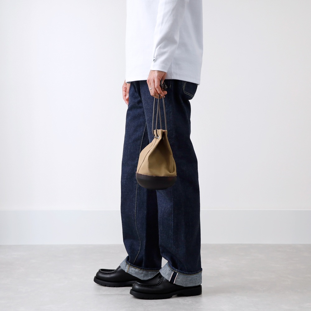 【Butler Verner Sails】MOLDED LEATHER MINI BAG モールドレザー巾着ショルダー
