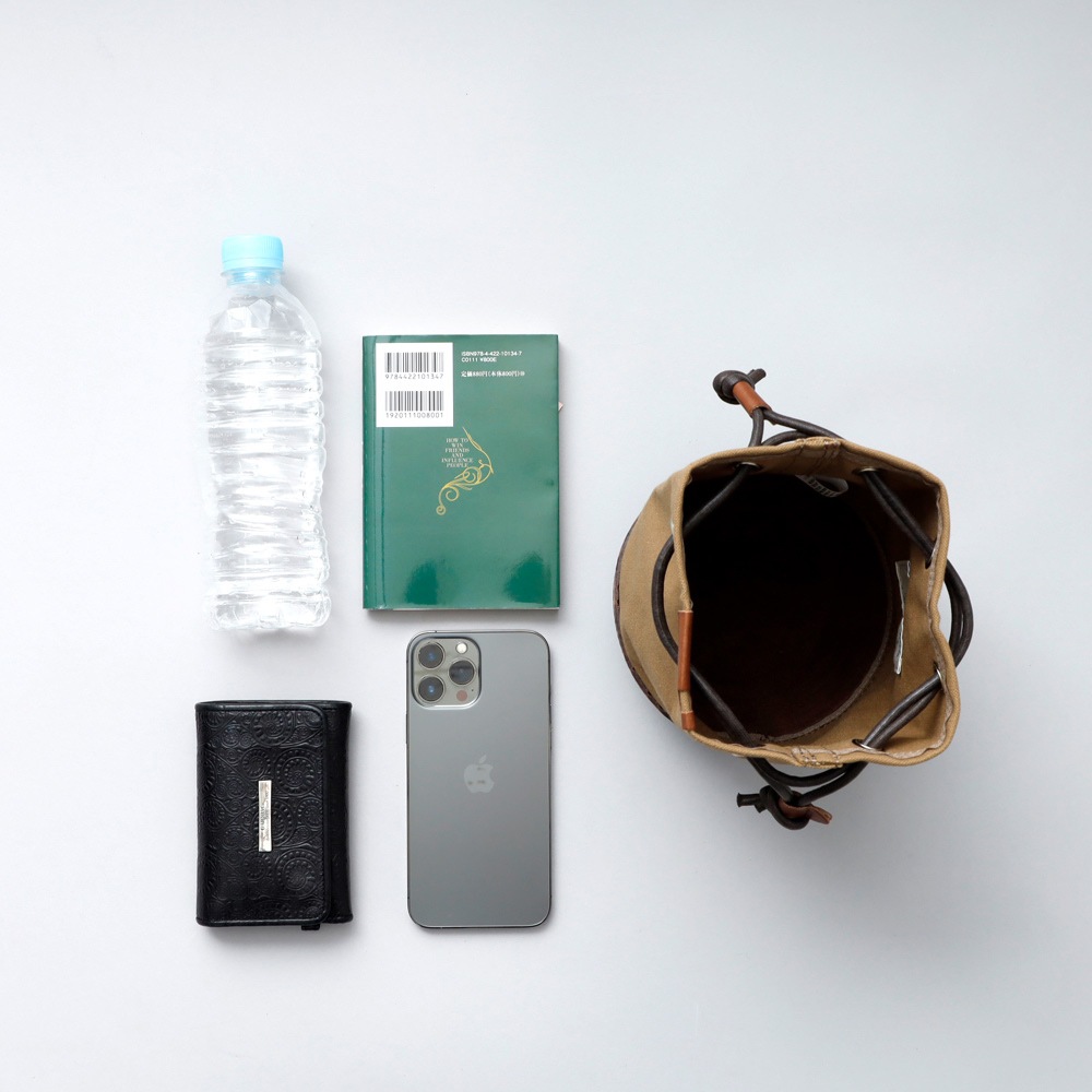 【Butler Verner Sails】MOLDED LEATHER MINI BAG モールドレザー巾着ショルダー