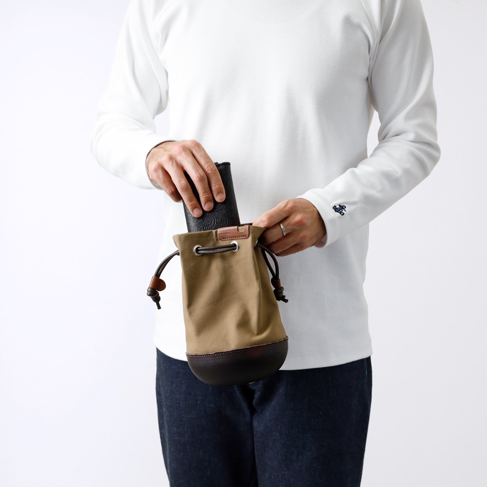 【Butler Verner Sails】MOLDED LEATHER MINI BAG モールドレザー巾着ショルダー