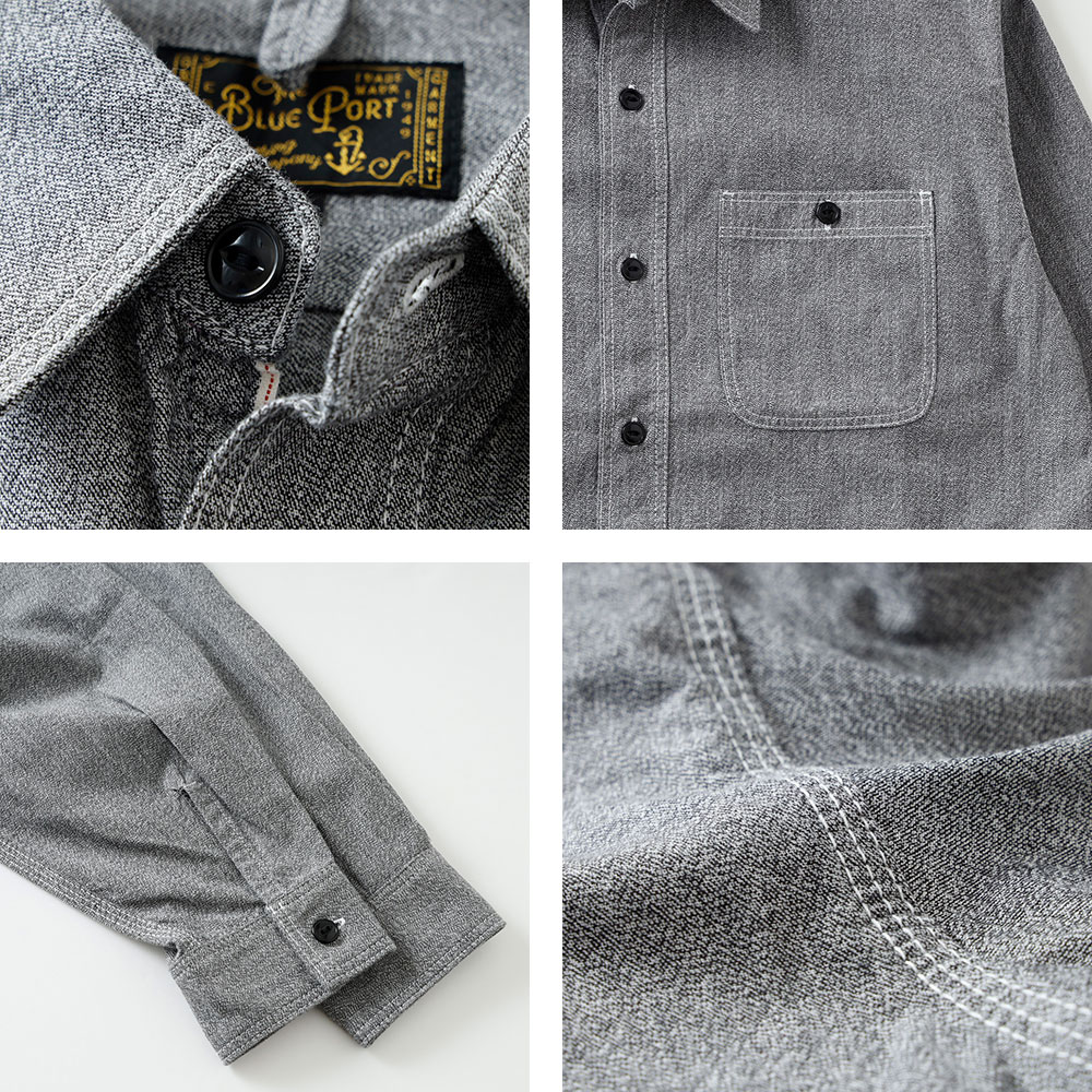 10%OFF！ファミリーSALE！<1月1日 0時から！>◆【BLUEPORT】SELVEDGE CHAMBRAY SHIRT 
