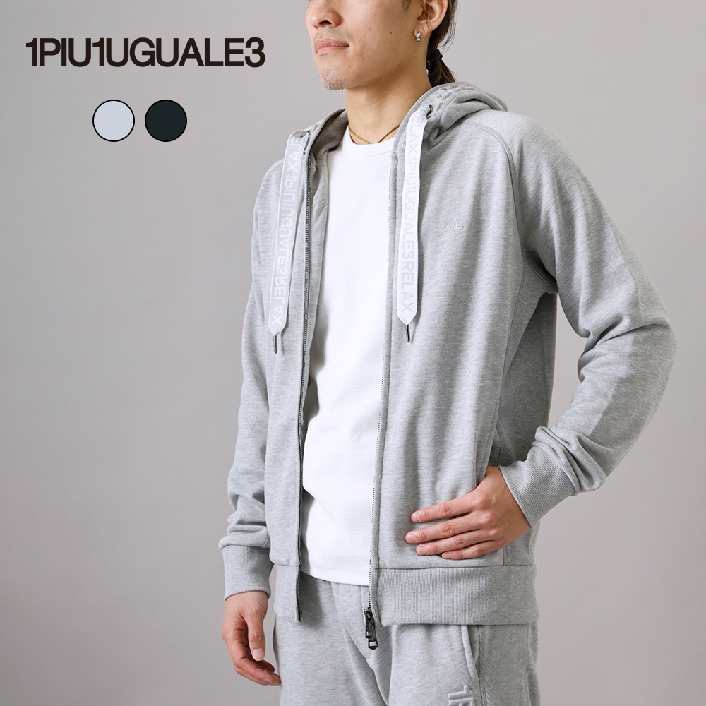 1PIU1UGUALE3 RELAX（ウノピゥウノウグァーレトレ リラックス） エンボスロゴ スウェットパーカー