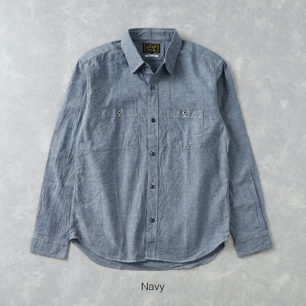 <10%OFF!ファミリーSALE!>◆【BLUEPORT】DUNGAREE SHIRT 国産ダンガリーシャツ