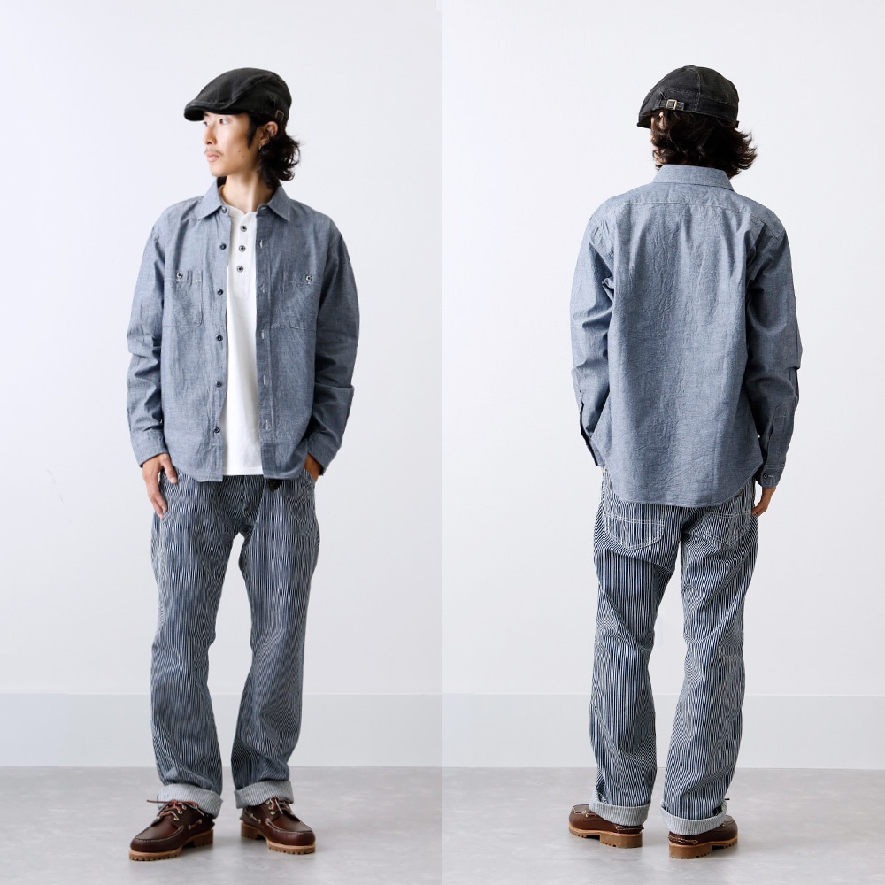 <10%OFF!ファミリーSALE!>◆【BLUEPORT】DUNGAREE SHIRT 国産ダンガリーシャツ