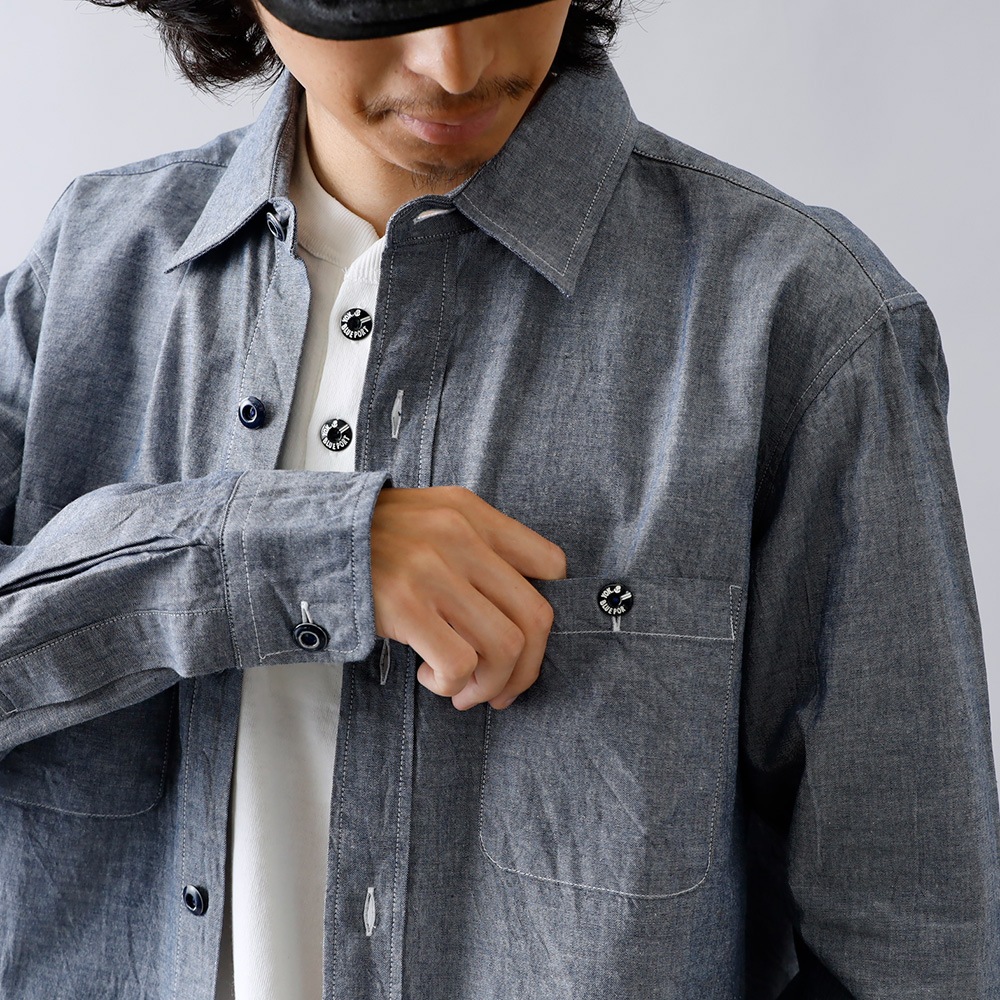 <10%OFF!ファミリーSALE!>◆【BLUEPORT】DUNGAREE SHIRT 国産ダンガリーシャツ