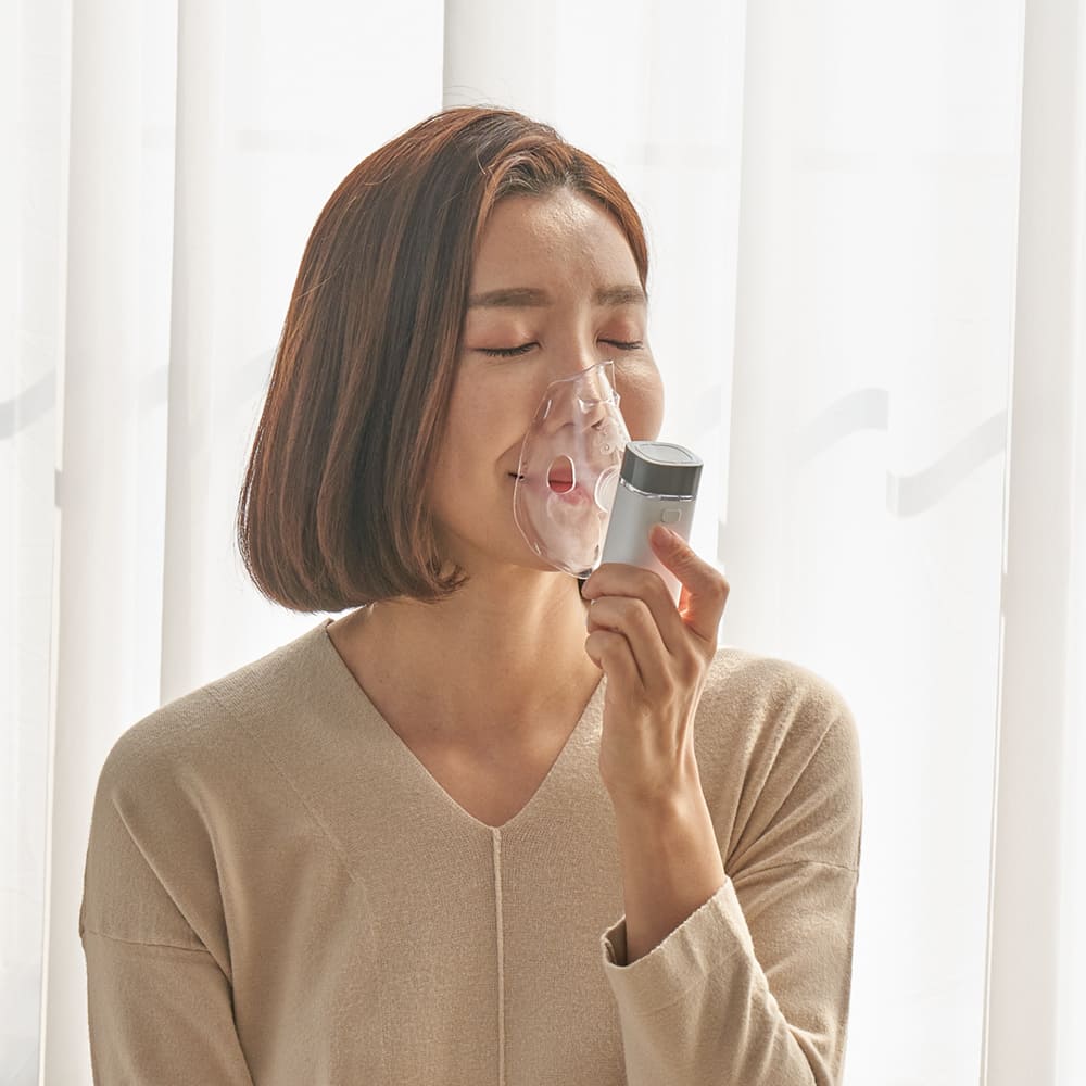 【予備バーツ4点贈呈】ワンタッチ操作で誰でも簡単に使える ポータブルメッシュ式ネブライザー HNB-10JP