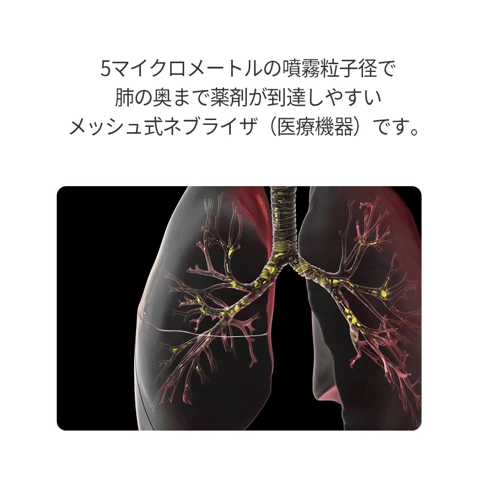 【予備バーツ4点贈呈】ワンタッチ操作で誰でも簡単に使える ポータブルメッシュ式ネブライザー HNB-10JP