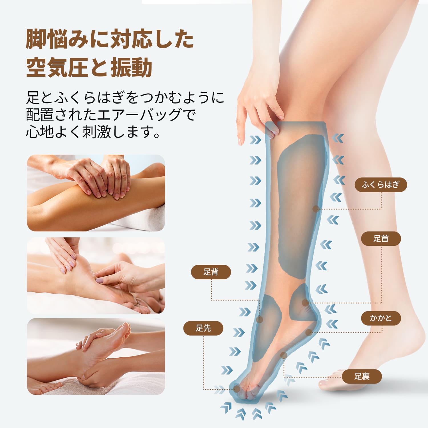 足とふくらはぎを重点にケア　エアーレックライト FE-7207