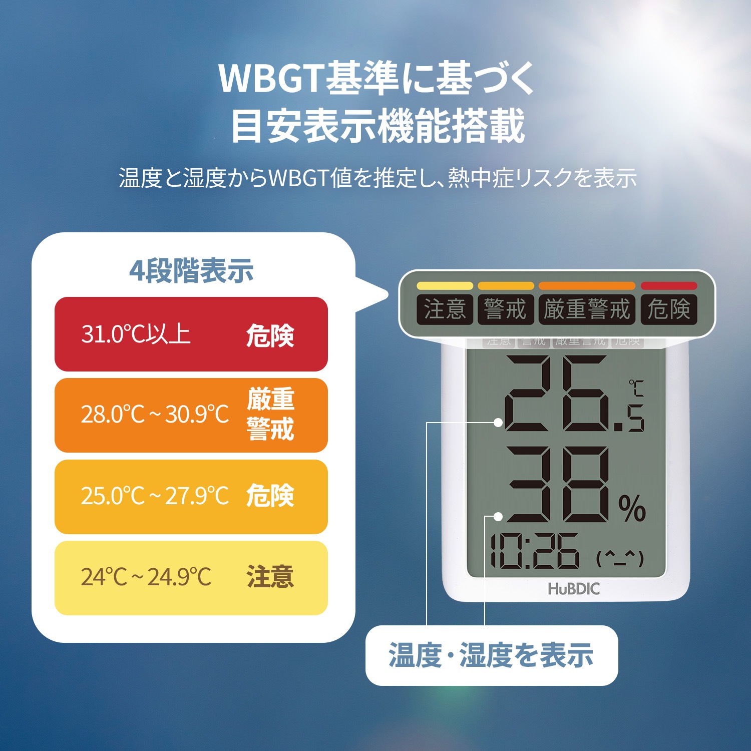 WBGT熱中症指数対応 マルチ温湿度計 HT-7pro
