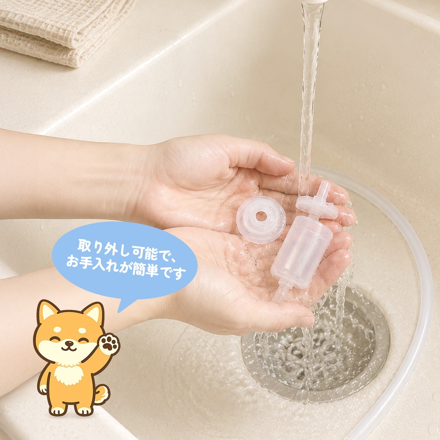 真空ポンプ式 手動鼻水吸引器 ノーズポンPowerfulの専用付属品キット