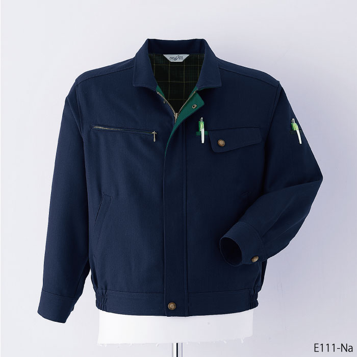 アサヒチョウ ワークウエア ブルゾン 帯電防止 ストレッチ E111