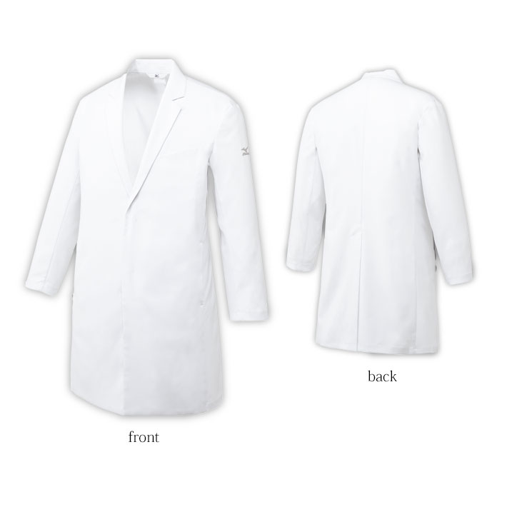 ミズノ ドクターコート MZ-0308 メンズ 男性用 医療用 白衣 医師 看護師 獣医師 歯科医院 動物病院 S/M/L/2L/3L ホワイト白