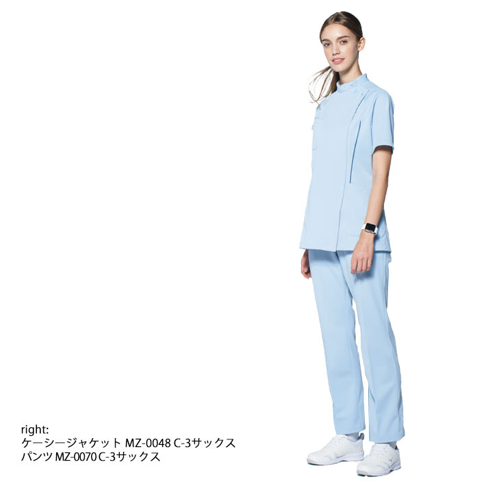 ミズノ ケーシー ケーシージャケット スクラブ ジャケット MZ-0048 透け防止 吸汗速乾 制電 制菌レディース 女性用 医療用 白衣 医師 看護師 獣医師 歯科医院 動物病院 S/M/L/2L/3L/4L/5L ホワイト白/サックス青/ネイビー紺