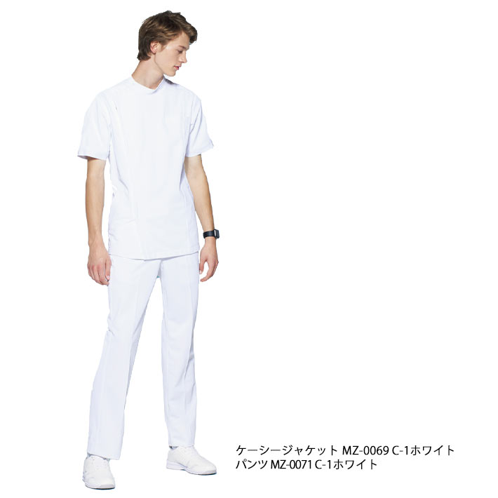 ミズノ ケーシー ケーシージャケット スクラブ ジャケット MZ-0069 透け防止 吸汗速乾 制電 制菌 男女兼用 医療用 白衣 医師 看護師 獣医師 歯科医院 動物病院 SS/S/M/L/2L/3L/4L/5L ホワイト白/サックス青/ネイビー紺