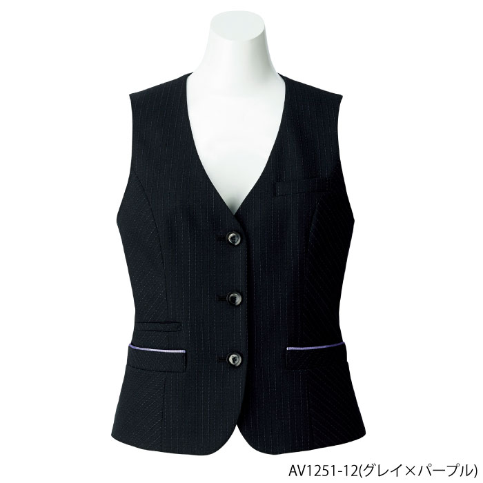 事務服 ベスト ストライプ柄(AV1251)