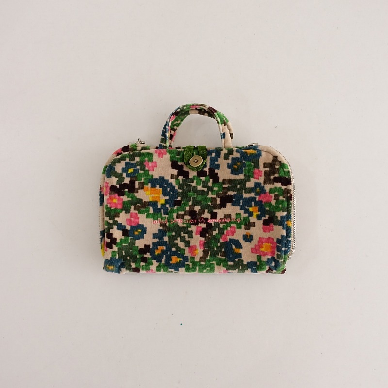 ハンドメイド ミニ巾着バッグ ミナペルホネン field of flower他 定価1.6万】ミナペルホネン×アマダナ mina perhonen×amadana