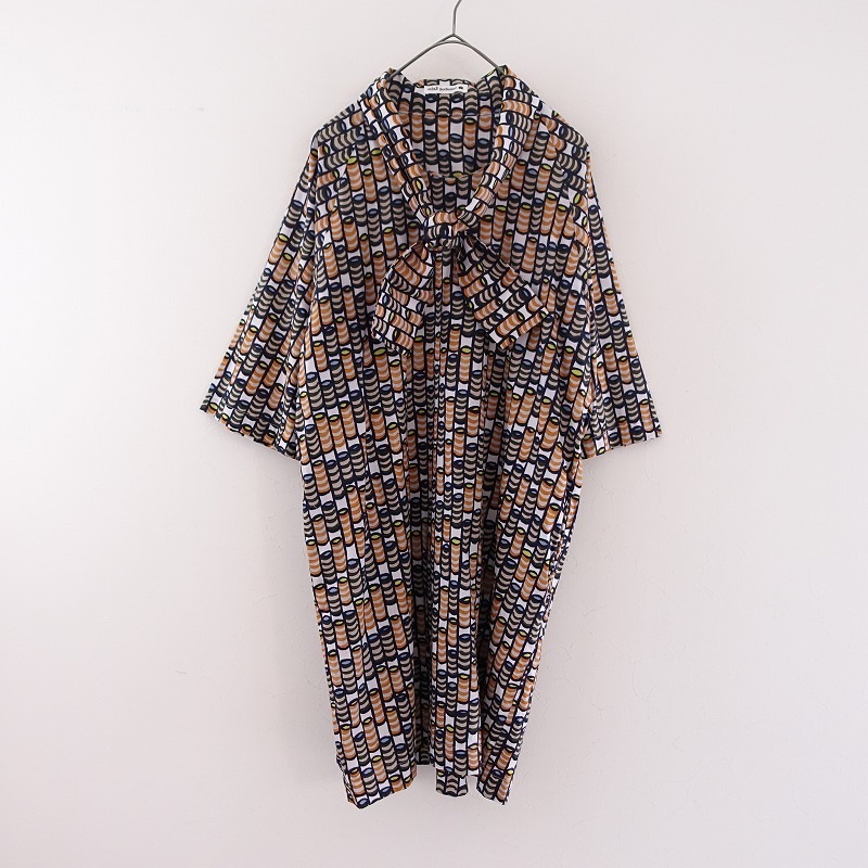 ミナペルホネン mina perhonen bonbon ボウタイワンピース 38 (25-2409  