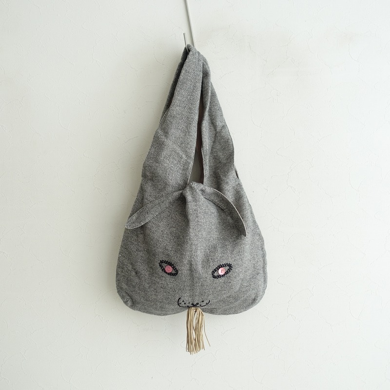 □ミナペルホネン mina perhonen *usa bag うさバッグ大*グレーピンク 