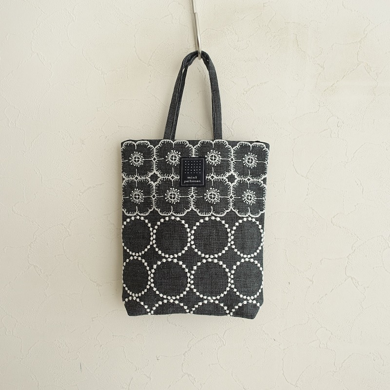 [新品]ミナペルホネン　トーストバッグ　アネモネ×タンバリン (グレー) ミナ トーストバッグ トートバッグ 大 タンバリン ライトグレー