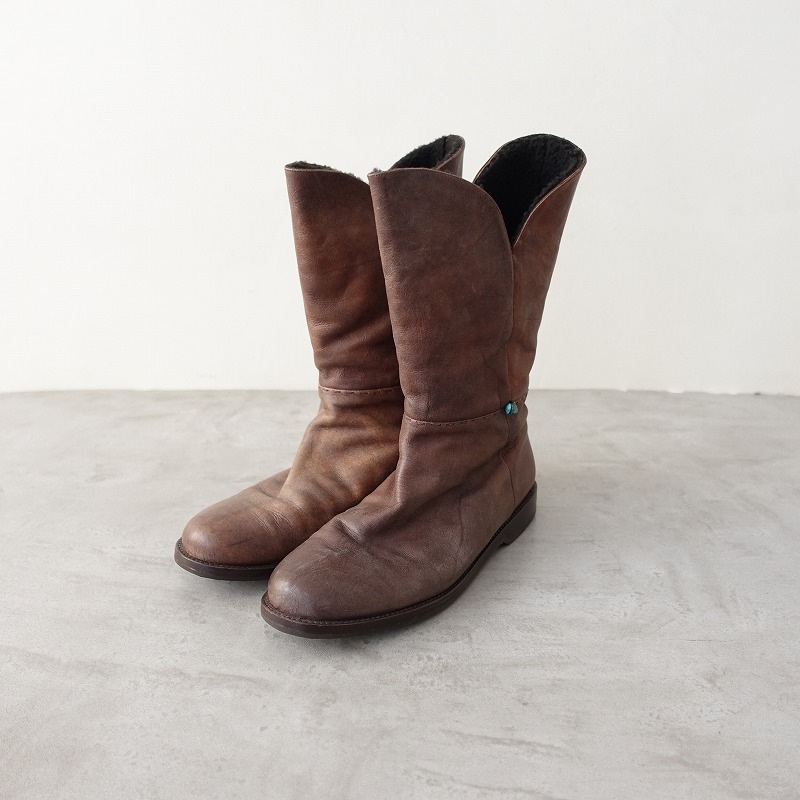 ■アンリークイール HENRY CUIR *レザーブーツ*23.5シューズ靴ブラウン茶レディース1118【40L81】 アンリークイール HENRY CUIR レザーショートブーツ 35.5⁄23 35.5