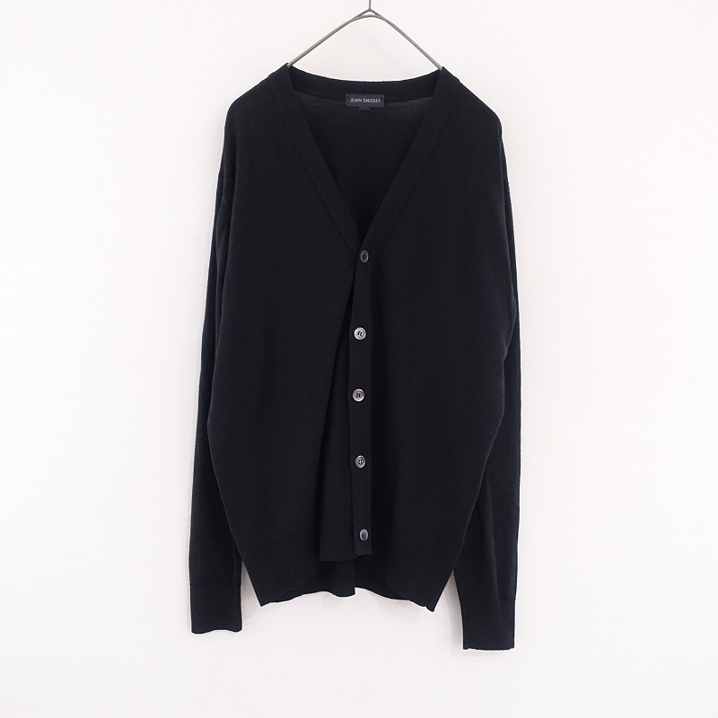 ジョンスメドレー JOHN SMEDLEY ウールニットVネックカーディガン M