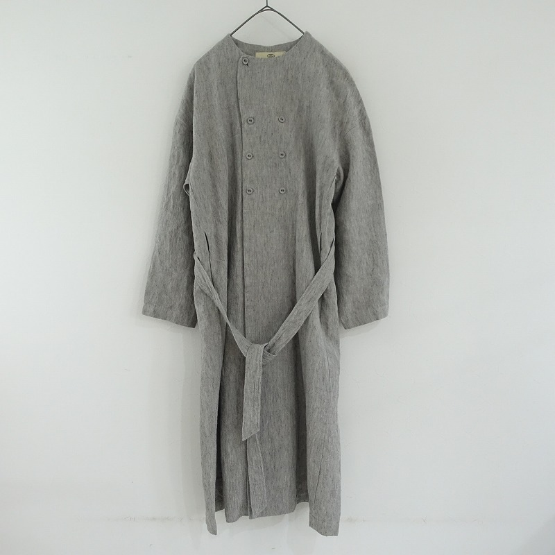 ネストローブ nest Robe ダブルボタンベルテッドリネンコート