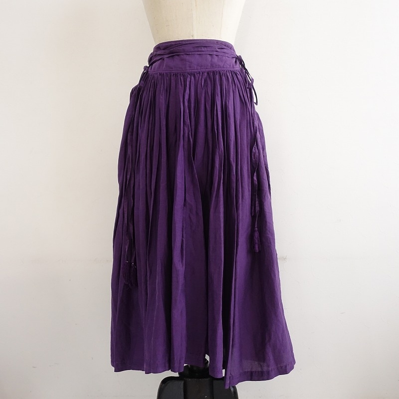 新しく着き 定価8.5万】タブリク Tabrik gather skirt botanical dye violet ワンピース