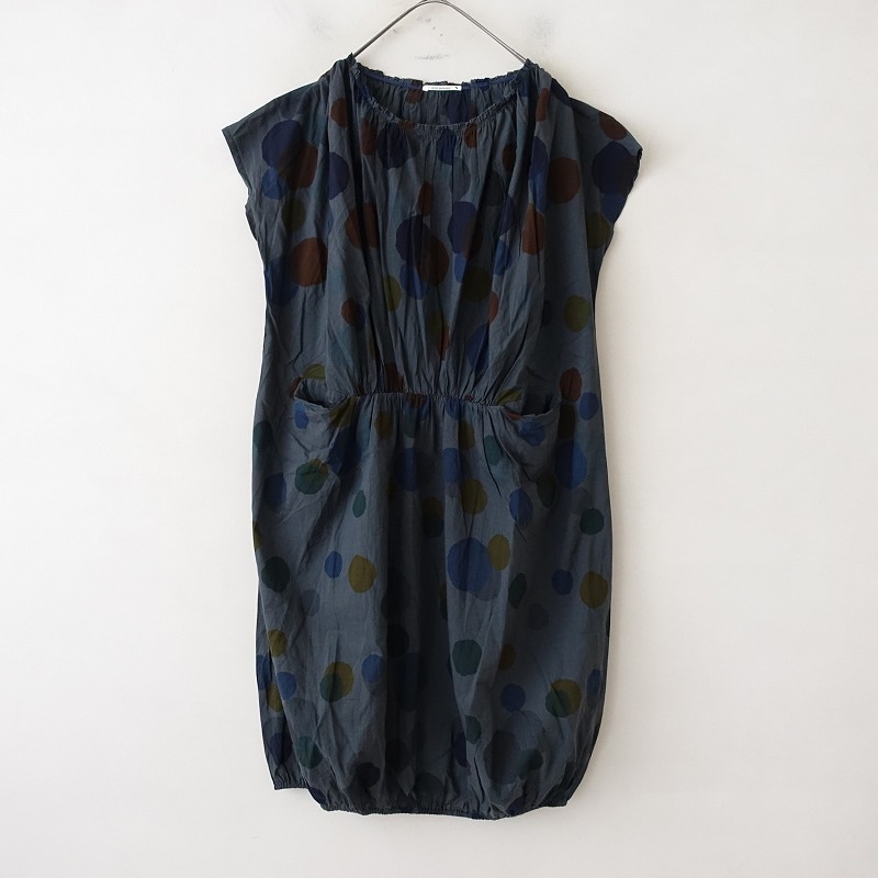 ミナペルホネン mina perhonen rain starコットンプリントゴムギャザー