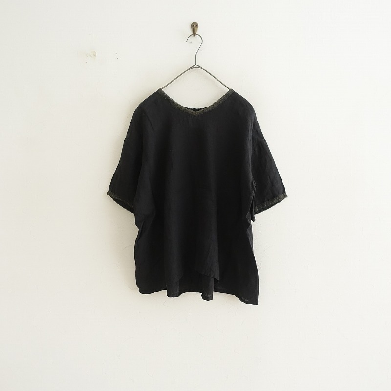 メゾンドソイルmaisondesoil ブラウス maison de soil メゾンドソイル *リネン刺しゅう背開きブラウス