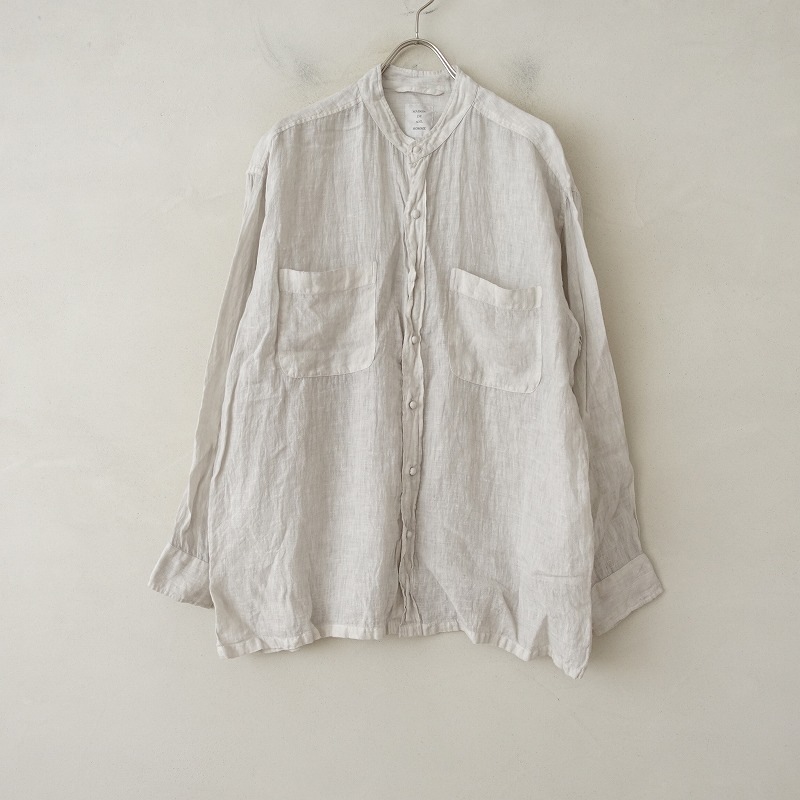 美品✨メゾンドソイル リネンシャツ ブラウス 半袖 ピンタック