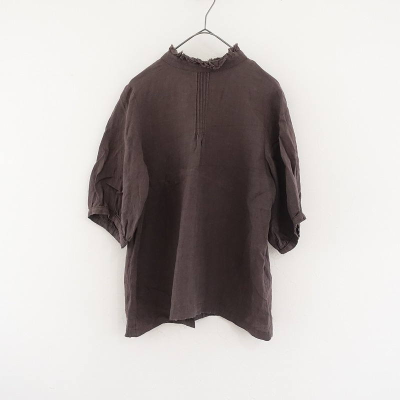 モトミ motomi.m *リネンセーラーカラーペプラムノースリーブブラウス*薄手シャツフリルアイボリー(27-2506-57)【80G52】 モトミ motomi.m リネンセーラーカラーペプラムノースリーブ