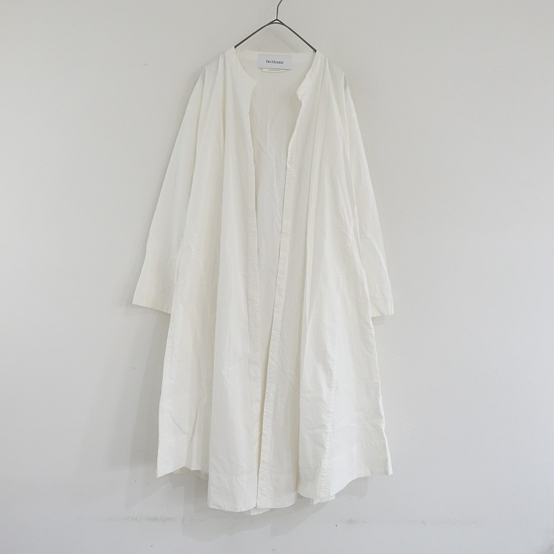 Veritecoeur ヴェリテクール リネンチェックノーボタンコート