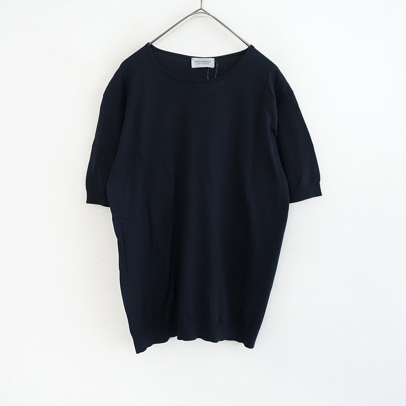 【逸品】 ジョンスメドレー JOHN SMEDLEY コットンニットクルーネック半袖 トップス