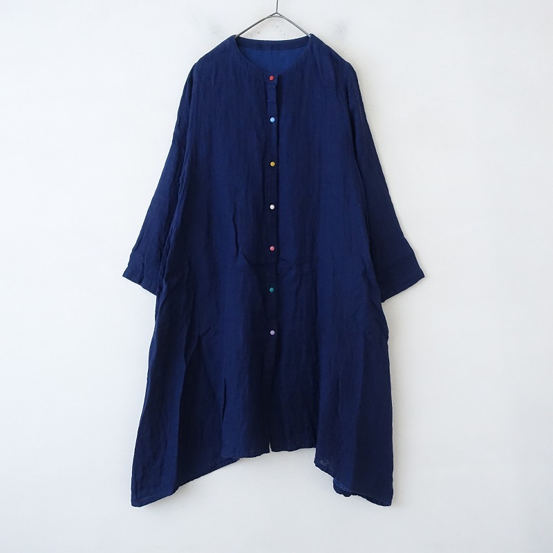 ポプリ企画 pot-pourri リネンワンピース ポプリ pot-pourri リネンコットンマルチボタンデザイン