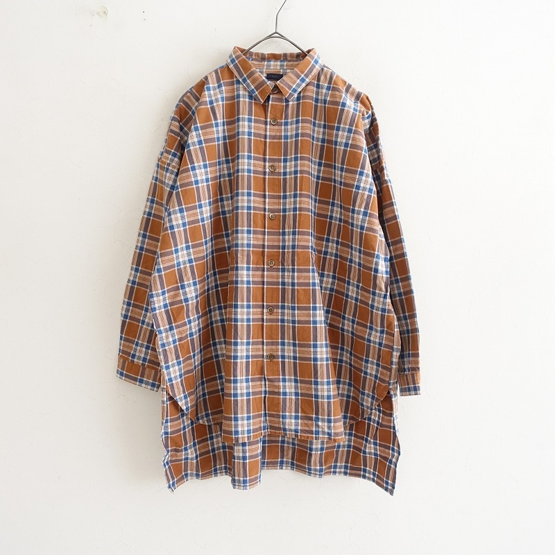 イチ ICHI コットンチェック柄長袖ワイドシャツ - (1-2506-177)【01G52