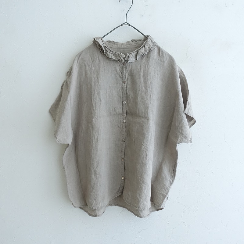 ネストローブ nest Robe ダブルフリルカラーリネンシャツ
