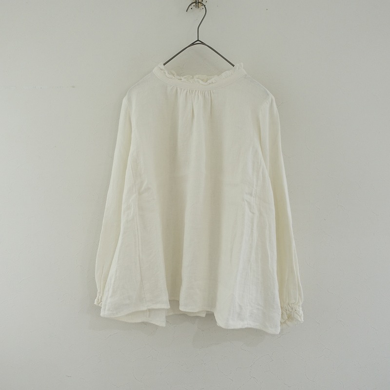 近年モデル✨ネストローブ 2way リネンビエラスタンドフリルブラウス 近年モデル✨ネストローブ 2way リネンビエラスタンドフリルブラウス